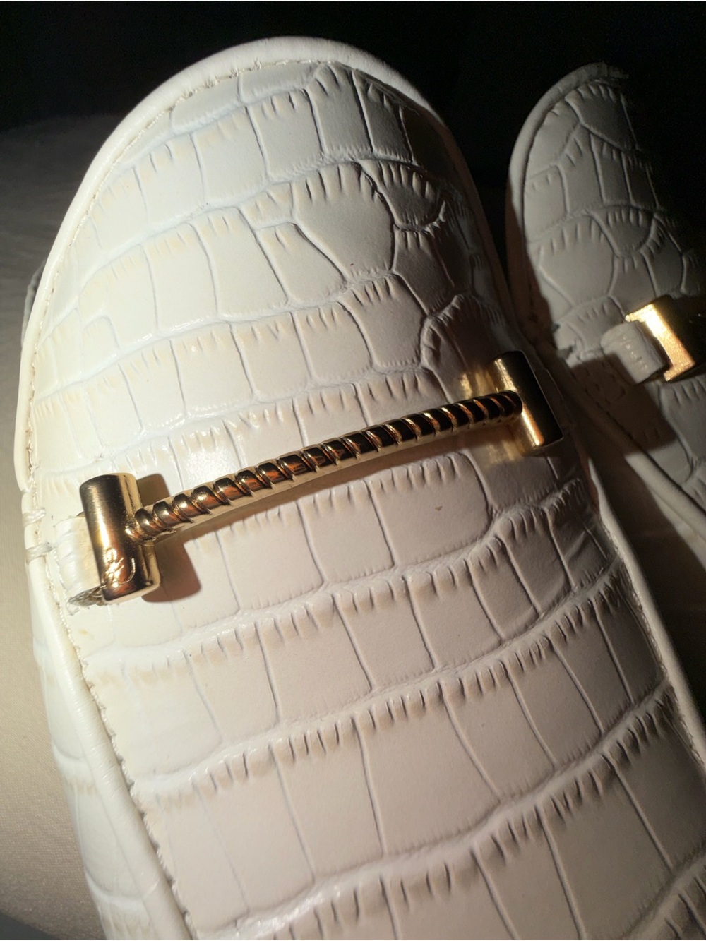 Sam Edelman Laurna White Crocodile Embossed Finish Mules Women’s Size 5.5 NWT - Picture 6 of 10